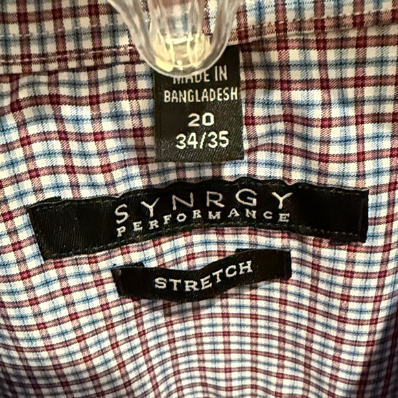 Synergy Performance Red and Blue Checkered Men's Shirt - Picture 7 of 7